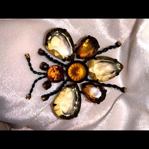 😍Eye-catching 🐝 Bumblebee Amber-like jewel stones Brooch Honey Rhinestones Bee